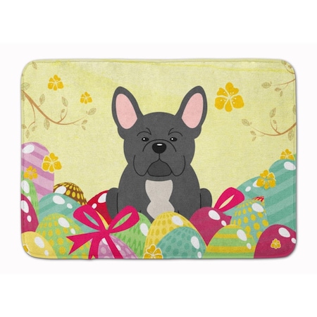 Carolines Treasures Easter Eggs French Bulldog Black Machine Washable Memory Foam Mat BB6014RUG